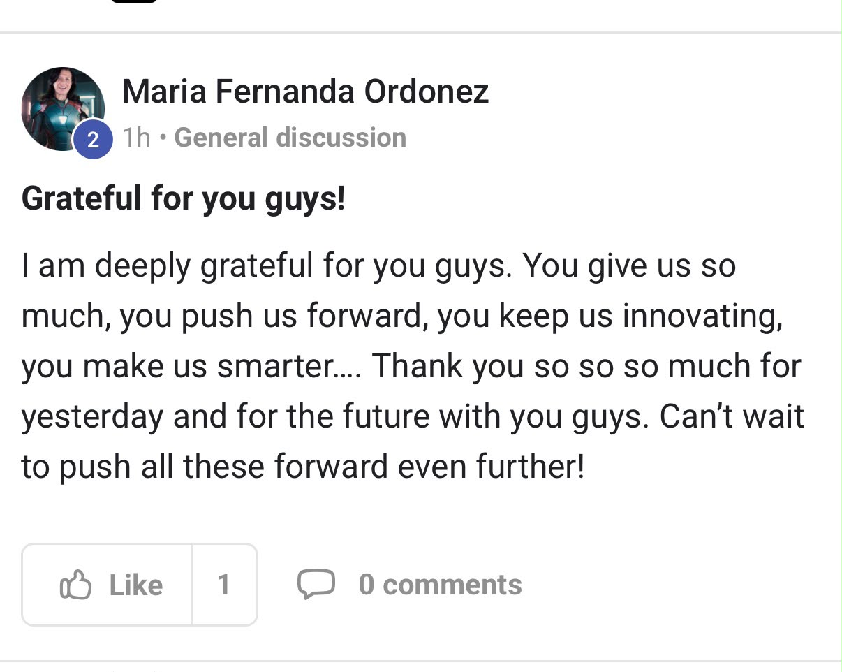 Maria Fernanda Ordonez written community testimonial